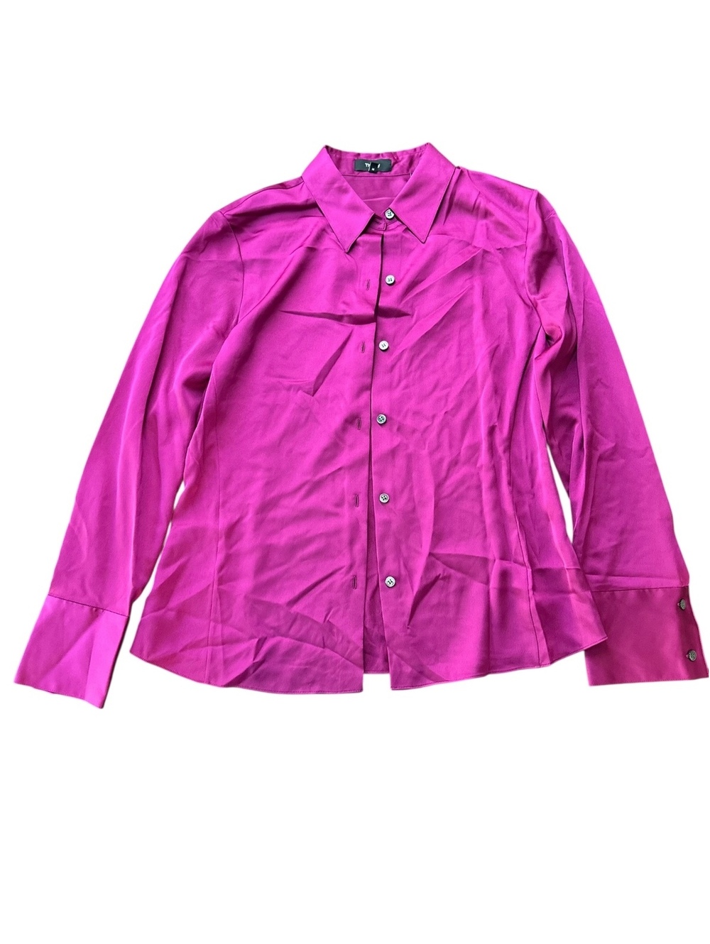Theory Satin Texture Button Up
